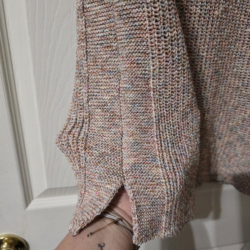 NWOT Ella Moss Cable Knit Sweater Tank Top/Vest, Tunic Length, Beige/Multicolor. - Picture 8 of 11